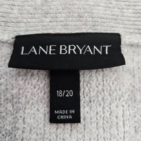 Lane Bryant Womens Plaid Duster Sweater Vest Open Front Gray & White 18/20 - Picture 12 of 14